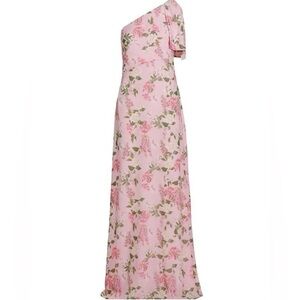Sachin & Babi Chelsea Floral One Shoulder Gown sz 10 Formal Maxi Wedding Guest